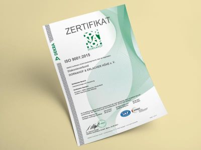 ISO 9001:2015 Zertifikat in deutsch