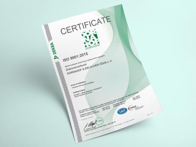 ISO 9001:2015 Zertifikat in deutsch